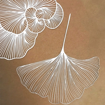 Original Laser Cut Paper Art Used in Linework Floral Print